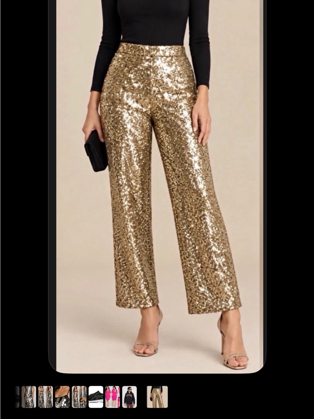 NWT Alex Marie Alexa Gold Sequin Straight Leg Pants Glam Party Size12